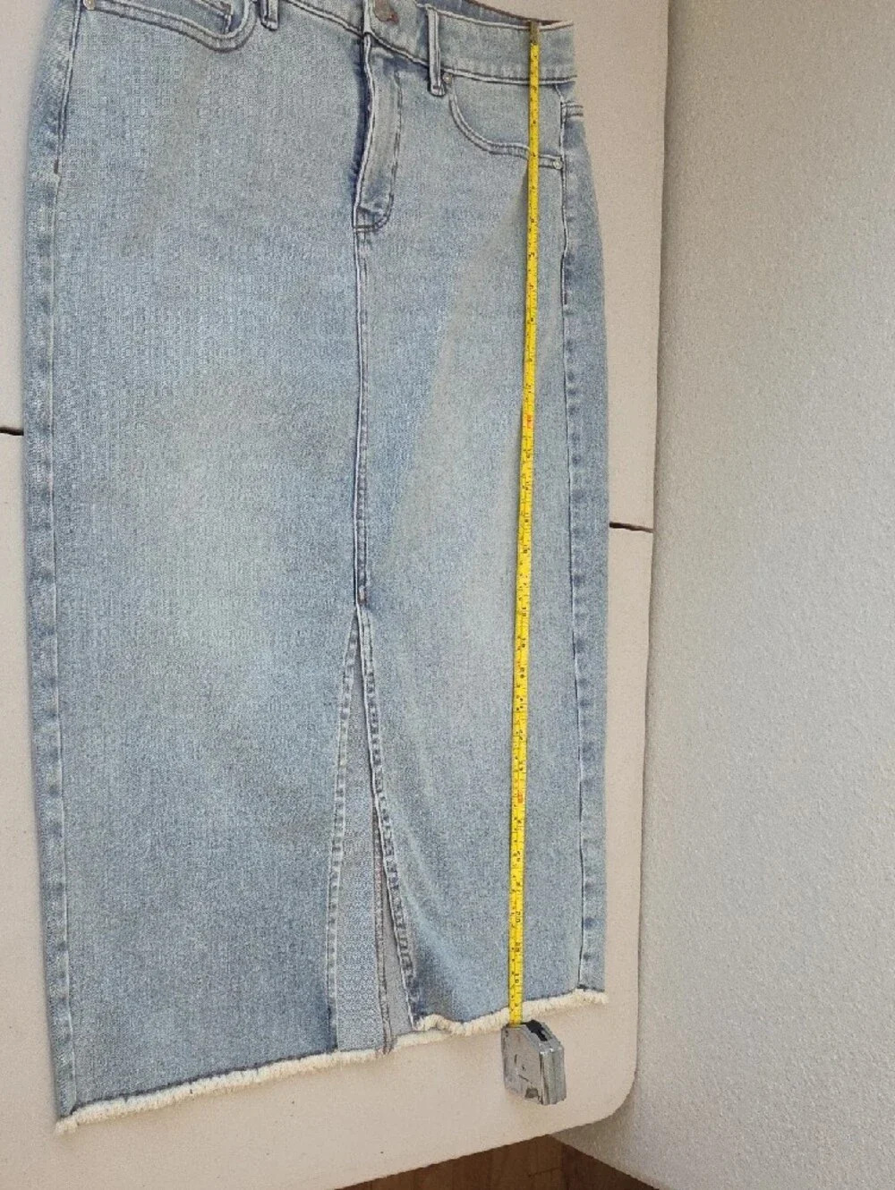 White House Black Market Light Blue Midi Denim Skirt - Picture 4 of 5
